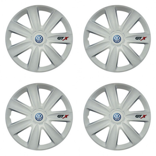 Puklice pre VW (modré) 17 GTX carbon white