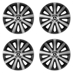 Puklice pre Mitsubishi (strieborné) 14 Aviator carbon silver&black