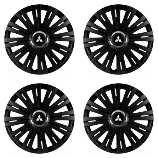 Puklice pre Mitsubishi (strieborné) 14 ACTIVE RC BLACK