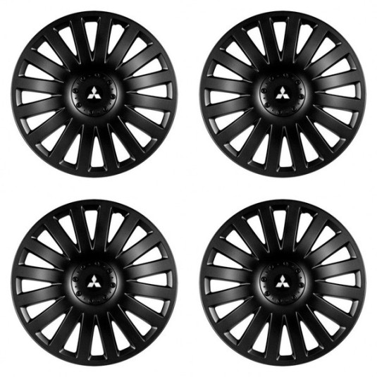 Puklice pre Mitsubishi (strieborné) 15 Smart black