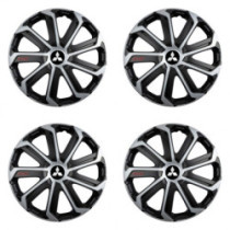 Puklice pre Mitsubishi (strieborné) 16 Evo black&silver