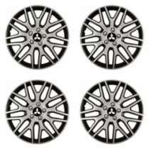 Puklice pre Mitsubishi (strieborné) 16 Dakar NC silver and black