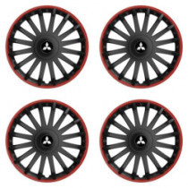 Puklice pre Mitsubishi (strieborné) 16 CRYSTAL RO black