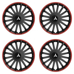 Puklice pre Mitsubishi (strieborné) 16 CRYSTAL RO black