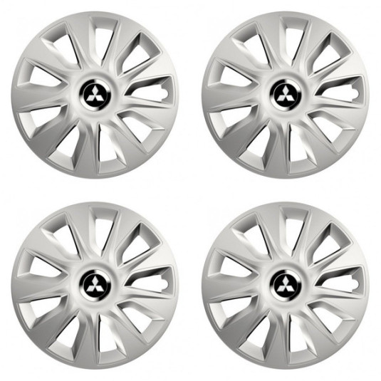 Puklice pre Mitsubishi (strieborné) 16 STRATOS RC