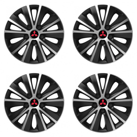 Puklice pre Mitsubishi (červené) 14 RAPIDE silver and black