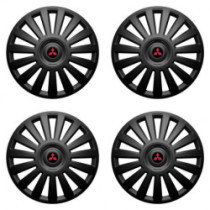 Puklice pre Mitsubishi (červené) 15 Luxury black