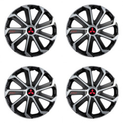 Puklice pre Mitsubishi (červené) 15 Evo black&silver