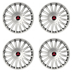 Puklice pre Mitsubishi (červené) 15 CRYSTAL silver