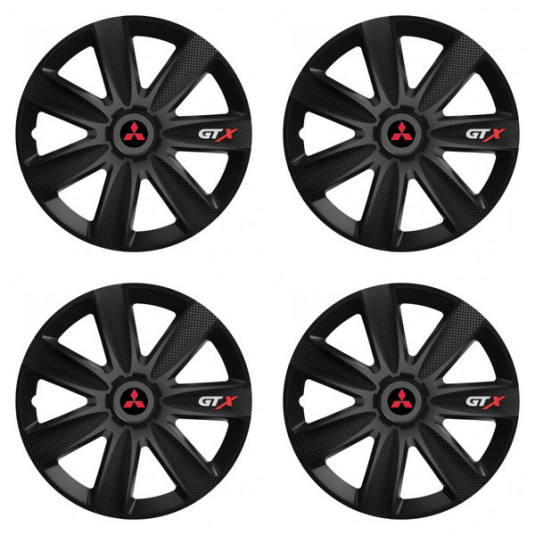 Puklice pre Mitsubishi (červené) 15 GTX CARBON black