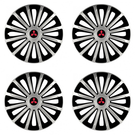 Puklice pre Mitsubishi (červené) 16 TREND silver and black