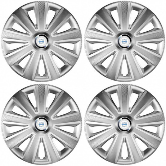 Puklice pre Volvo (biele) 16 Aviator carbon RC 16 silver