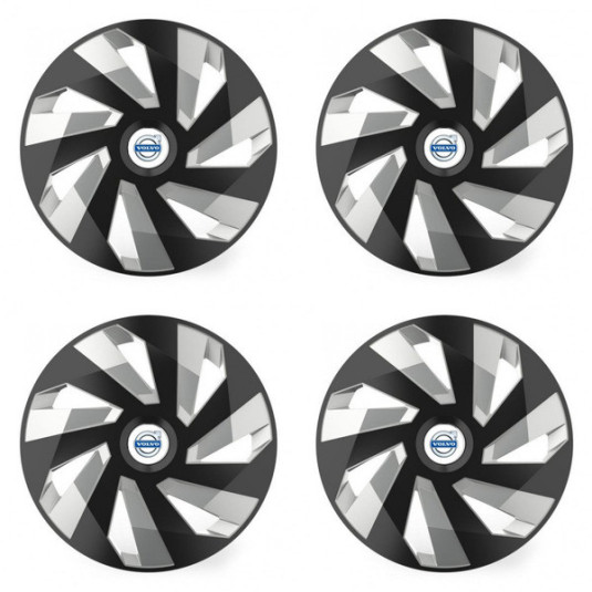 Puklice pre Volvo (biele) 16 Vector RC black and silver