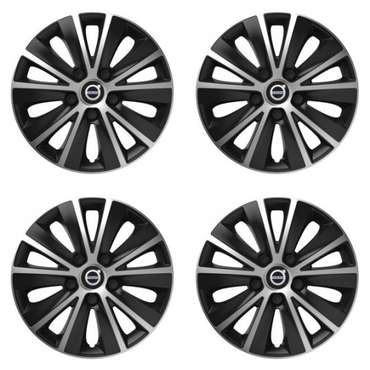 Puklice pre Volvo (čierne) 14 RAPIDE silver and black