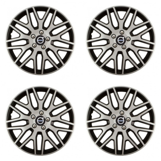 Puklice pre Volvo (čierne) 15 Dakar NC silver and black