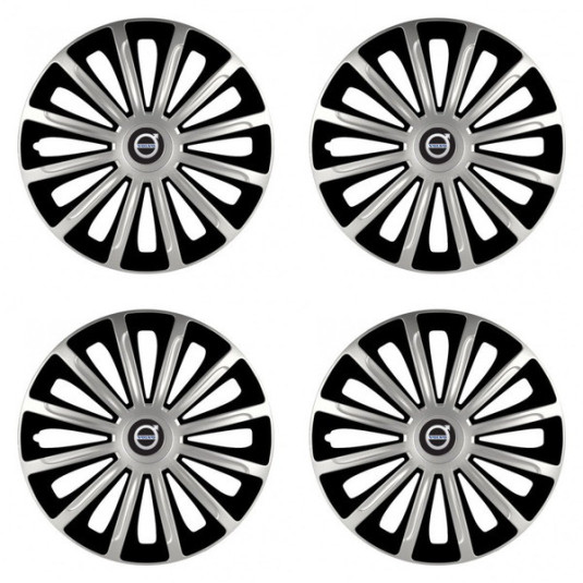 Puklice pre Volvo (čierne) 15 TREND silver and black