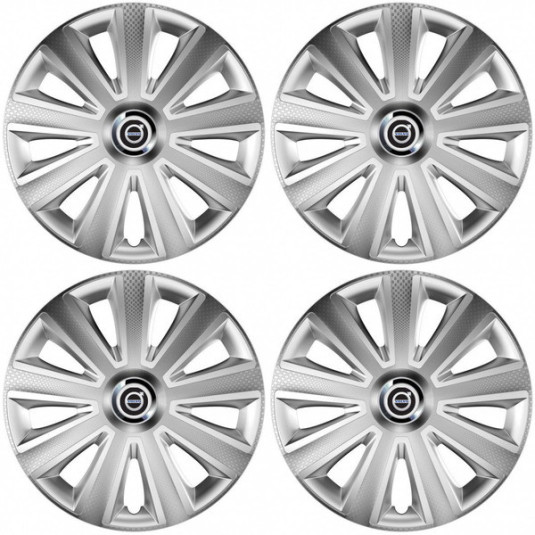 Puklice pre Volvo (čierne) 16 Aviator carbon RC 16 silver