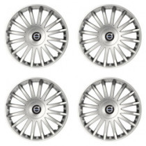 Puklice pre Volvo (čierne) 16 CRYSTAL silver