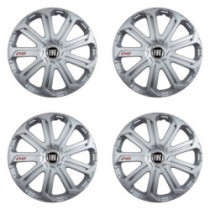 Puklice pre Fiat (čierny) 14 Evo silver