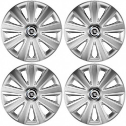 Puklice pre Fiat (čierny) 14 Aviator carbon RC silver