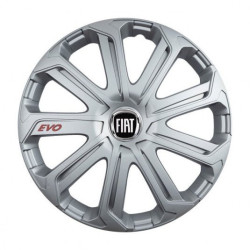 Puklice pre Fiat (čierny) 15 Evo silver