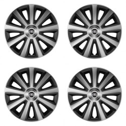 Puklice pre Fiat (čierny) 15 Aviator carbon silver&black