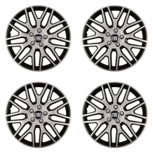 Puklice pre Fiat (čierny) 15 Dakar NC silver and black