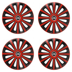 Puklice pre Fiat (čierny) 15 TREND red and black