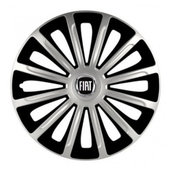Puklice pre Fiat (čierny) 15 TREND silver and black