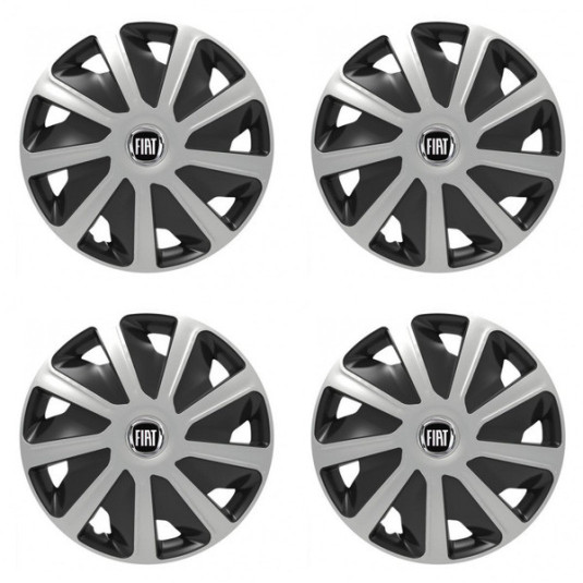 Puklice pre Fiat (čierny) pre dodávky 15 Craft silver and black