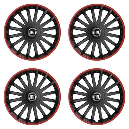 Puklice pre Fiat (čierny) 16 CRYSTAL RO black