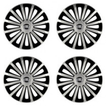 Puklice pre Fiat (čierny) 16 TREND silver and black