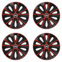 Puklice pre Fiat (čierny) 16 RAPIDE red and black