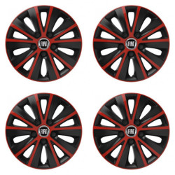 Puklice pre Fiat (čierny) 16 RAPIDE red and black
