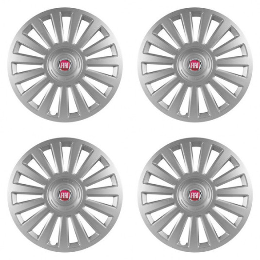 Puklice pre Fiat (červené) 14 Luxury