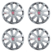 Puklice pre Fiat (červené) 14 Evo silver