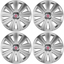 Puklice pre Fiat (červené) 14 Aviator carbon RC silver