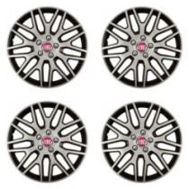 Puklice pre Fiat (červené) 14 Dakar NC silver and black