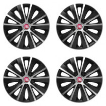 Puklice pre Fiat (červené) 14 RAPIDE silver and black