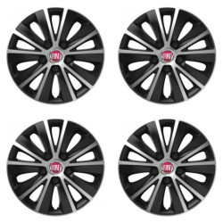 Puklice pre Fiat (červené) 14 RAPIDE silver and black