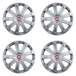 Puklice pre Fiat (červené) 15 Evo silver