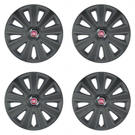 Puklice pre Fiat (červené) 15 Aviator carbon grafite