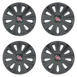 Puklice pre Fiat (červené) 15 Aviator carbon grafite