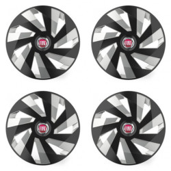 Puklice pre Fiat (červené) 15 Vector RC black and silver