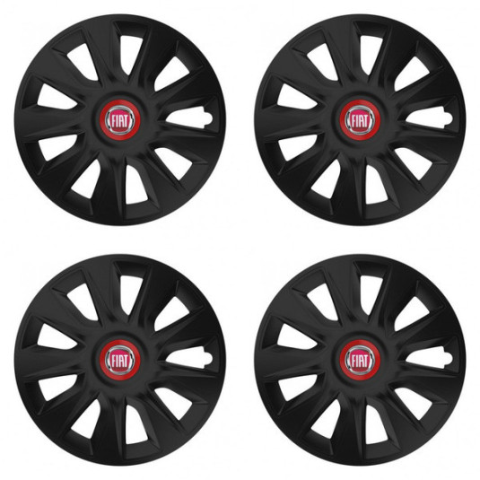 Puklice pre Fiat (červené) 15 STRATOS RR black