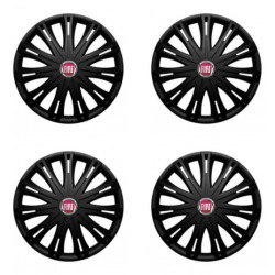 Puklice pre Fiat (červené) 15 SPARK BLACK