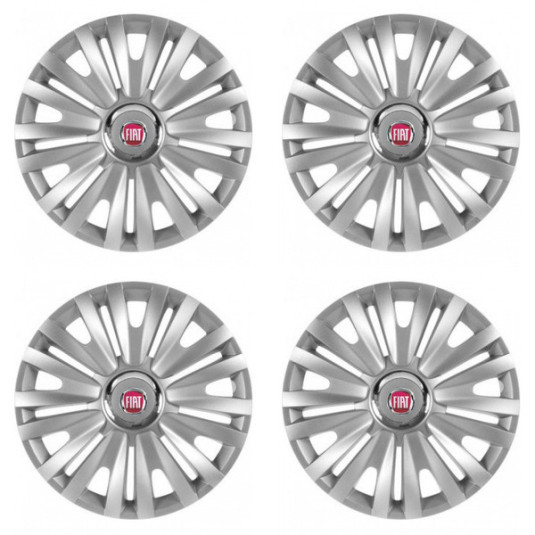 Puklice pre Fiat (červené) 15 ROYAL