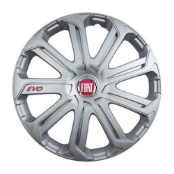 Puklice pre Fiat (červené) 16 Evo silver