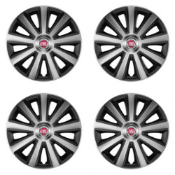 Puklice pre Fiat (červené) 16 Aviator carbon silver&black