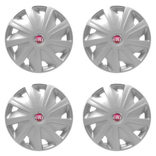 Puklice pre Fiat (červené) pre dodávky 16 Craft silver